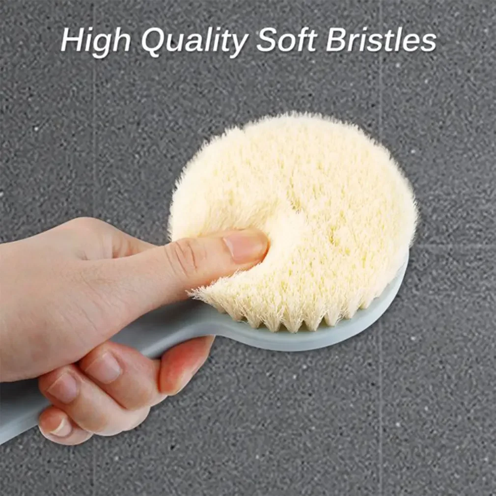 Soft Dual-Sided Hair Scrubbing Brush with Bath Flowers Body Brush & Bath Ball