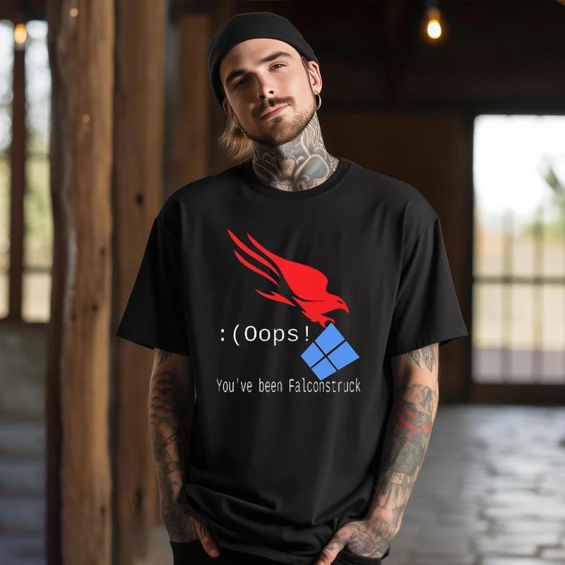 

CrowdStrike Microsoft Windows You've Been Falconstruck T-Shirt for Both Men and Women, Spring and Autumn Base Layer