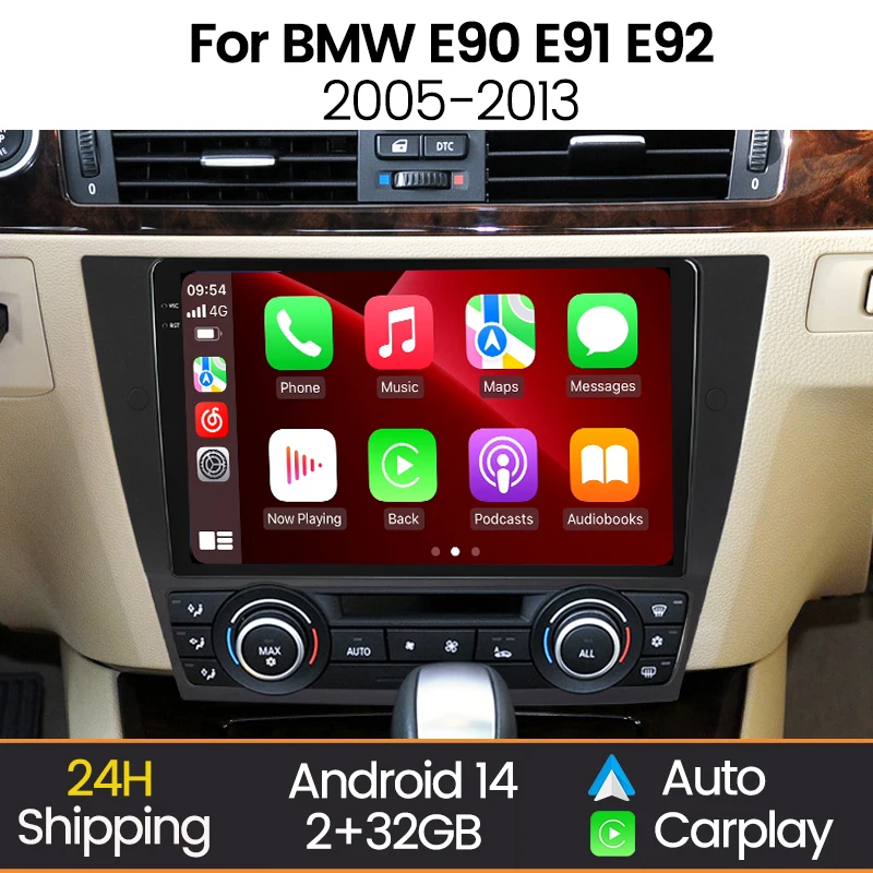 MEKEDE Android Auto Car Radio Screen For BMW E90 E91 E92 E93 2005-2013 Wireless Carplay WIFI Car Multimedia Stereo Video Player