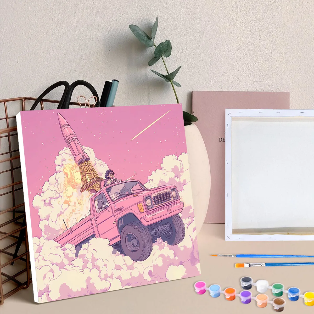 

RUOPOTY Framed Paint By Numbers For Adults Car Diy Arts & Crafts Paint By Numbers For Beginners Acrylic Painting Kit Diy Crafts