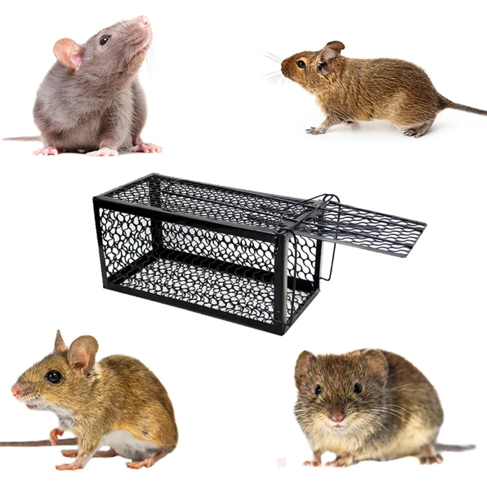 Outdoor for Indoor Pout Rat Implement Reusable Animal Control Mouse Catcher Self-locking Mousetrap Rodents Trap Mice Trap Cage