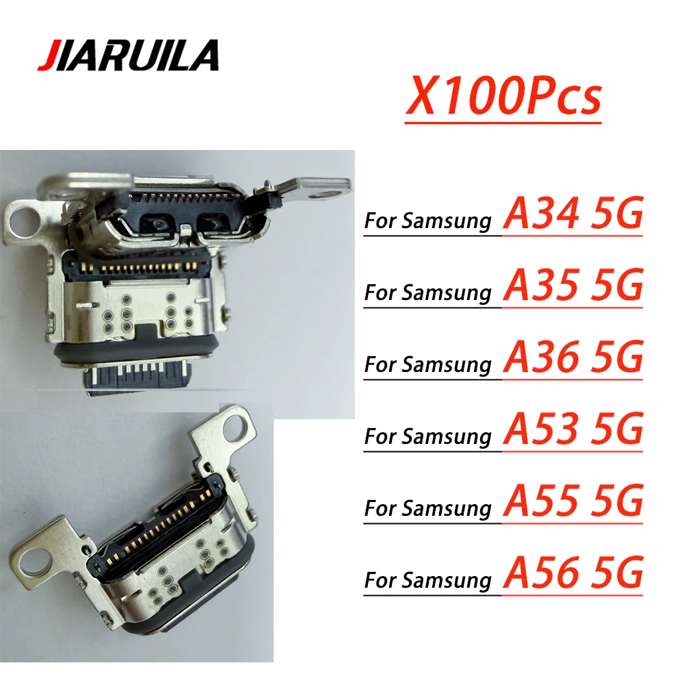 100pcs For Samsung A34 5G A346B A35 A36 A53 A55 A56 5G A356B A366B Micro USB Charging Port Dock Socket Plug Charger Connector