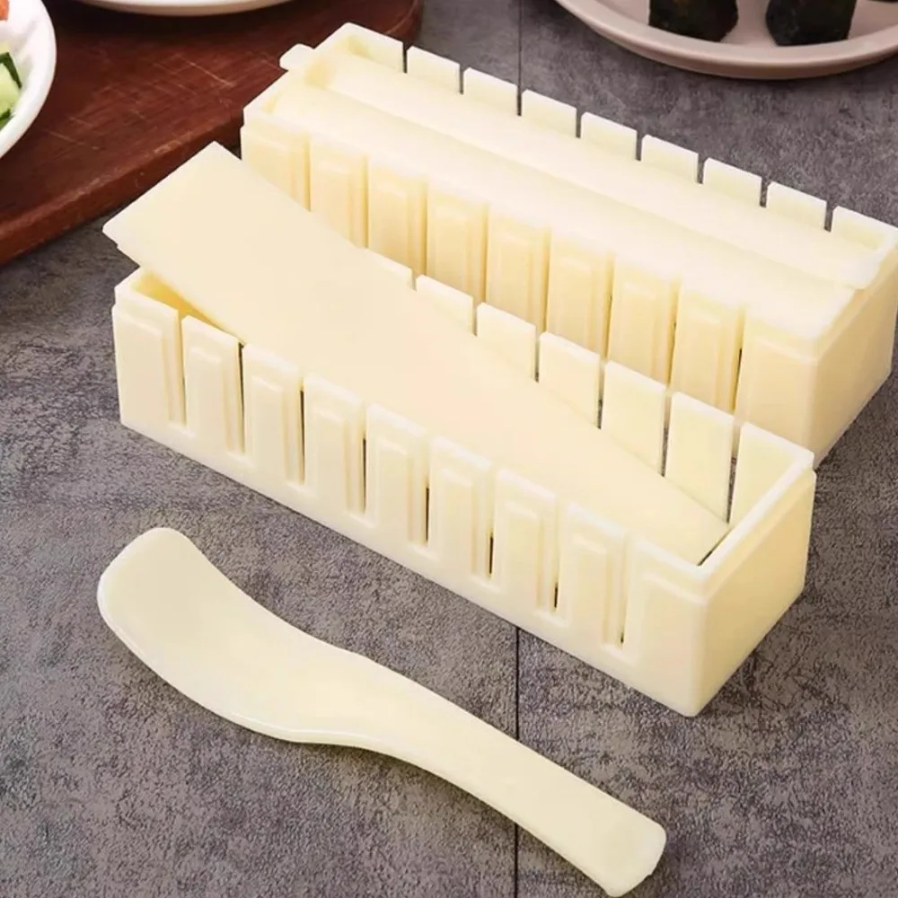 Plastic Sushi Maker Kit Anti-stick Round Square Heart Sushi Making Tools Multifunctional DIY Kimbap Sushi Rolls Mold