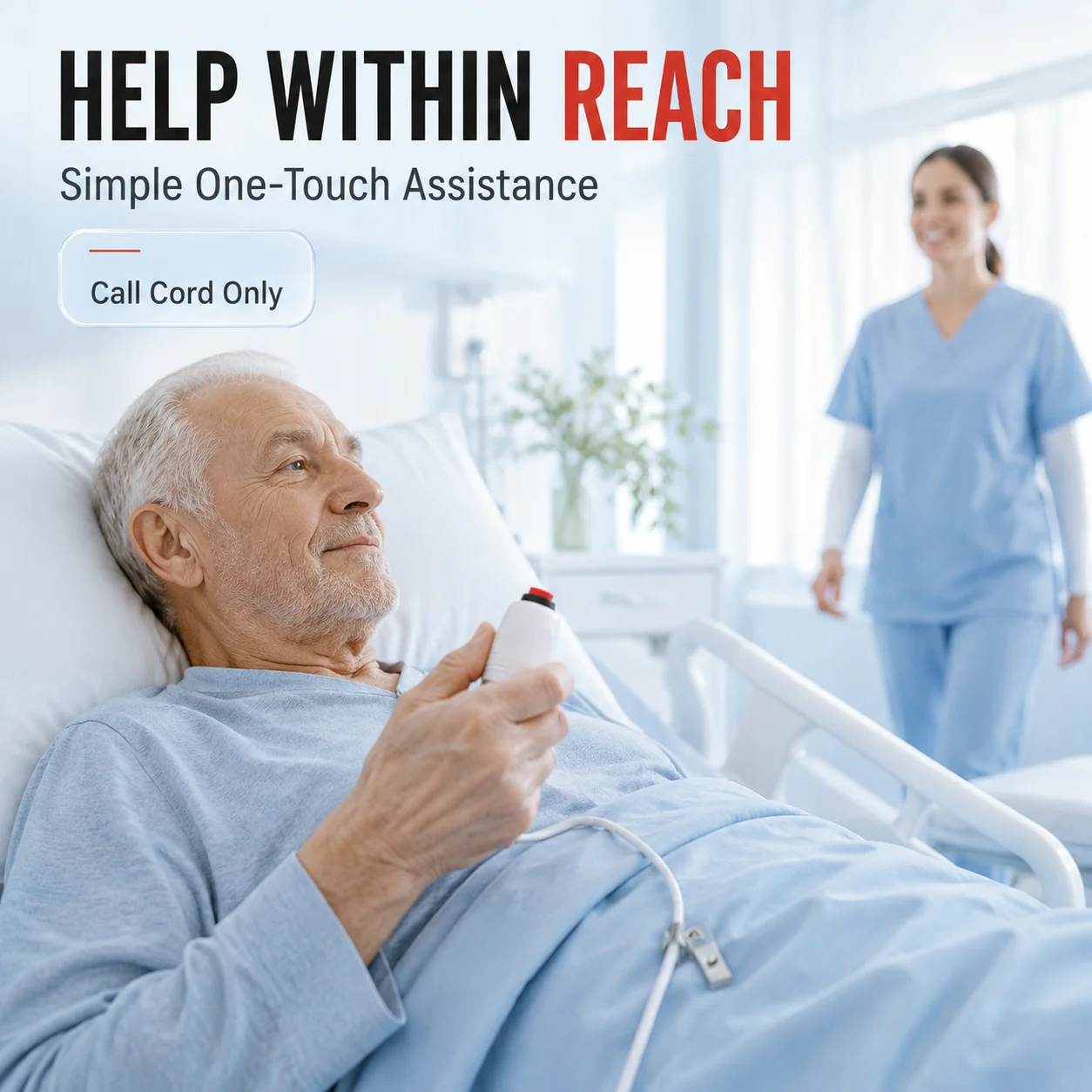 Single Button Nurse Call Cord Emergency Patient Call Button Cable with Clip 8 Pin Connector for Hospital Home Care multiple plug