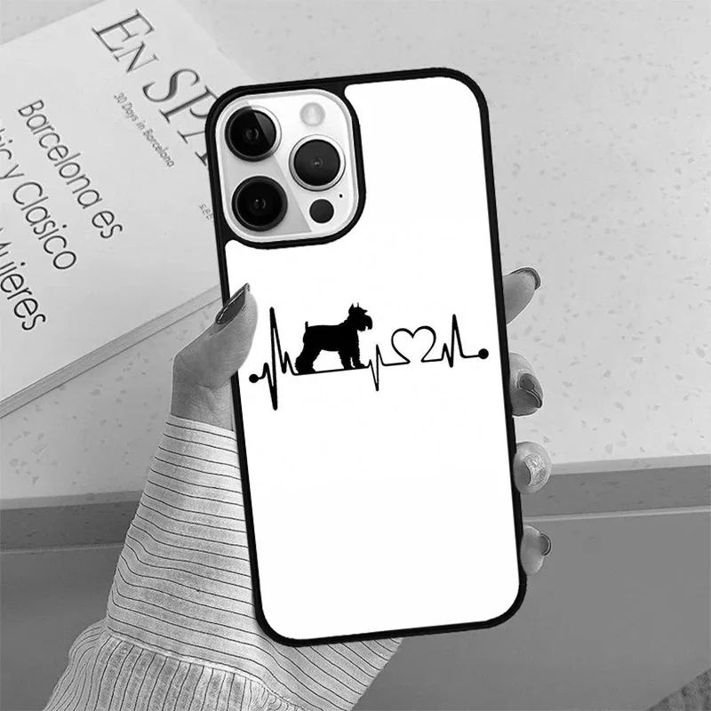 Juste de téléphone avec chien Schnauzer pour iPhone, coque pour iPhone SE2020 15 14 13 Pro Max 12 11 Pro Max pour Apple 8 PLUS 7 6S Poly X XS Fundas