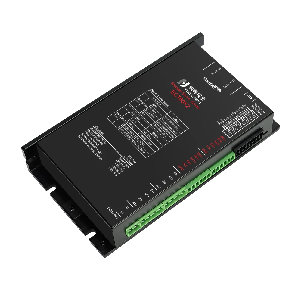 Imagem -02 - Nema 23 Driver de Passo de Circuito Fechado 6a 1850v dc Dois em um Ethercat Fieldbus Servo Driver de Motor de Passo Ect60x2