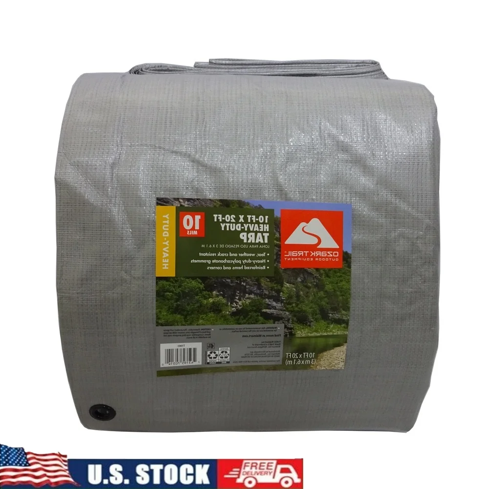 

Сверхмощный брезент 10 x 20 футов, водонепроницаемый, устойчивый к разрыву, для кемпинга, охоты, рыбалки, мероприятий, защиты оборудования