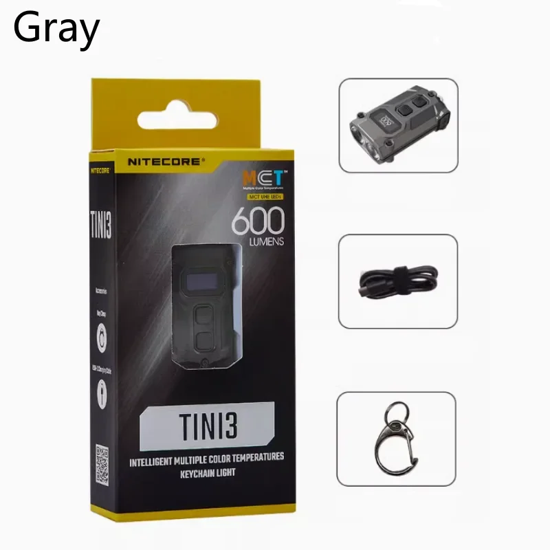 NITECORE TINI3 USB-C oplaadbare 600-lumen sleutelhangerlichtzaklamp - afbeelding 1