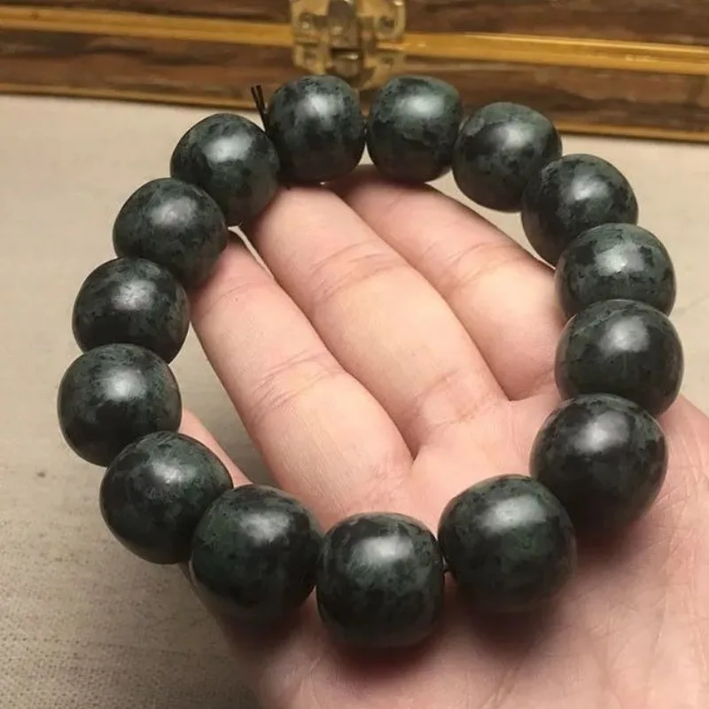 

Natural Tibetan Jade Herb King Stone Bracelet Old Bead Men's and Women's Bracelet