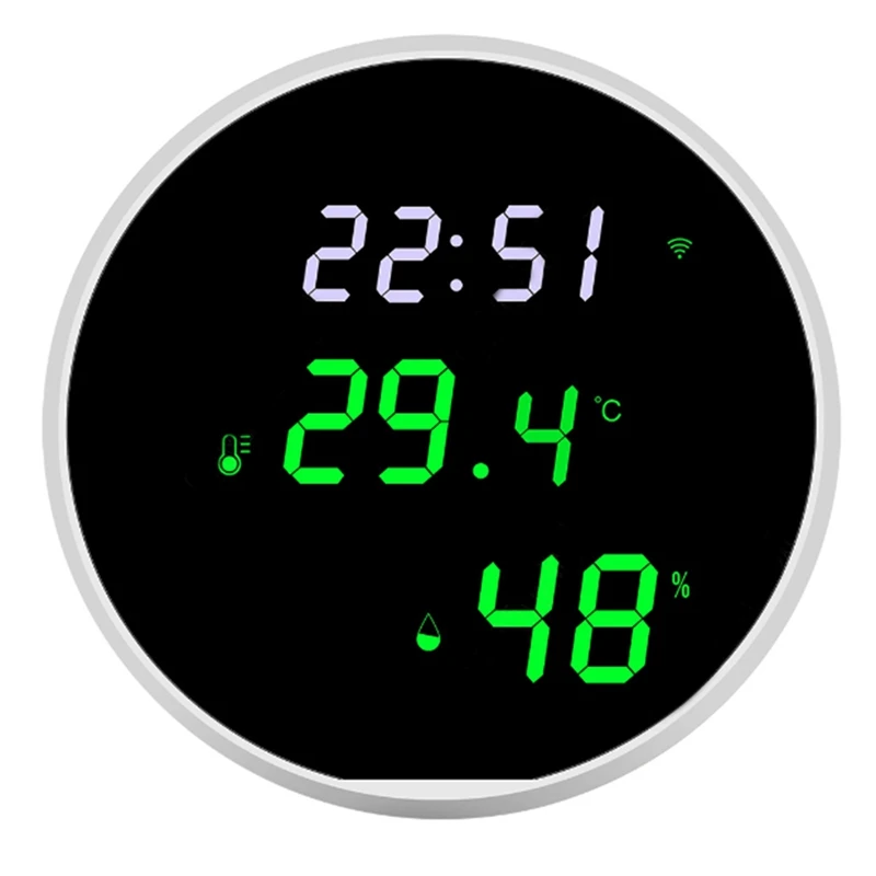 1Set Digital Indoor Temperature Humidity Sensor App Notification Alert +LED Backlit Display