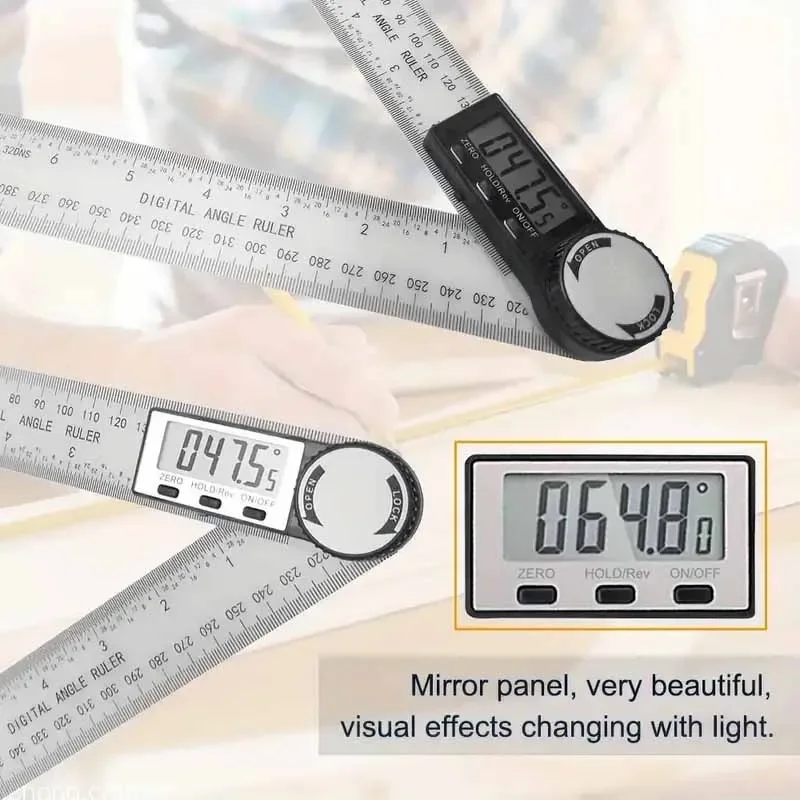 1PC 2 in 1 Digital Angle Detector Scale High Accuracy Multifunctional Woodworking Measurement Tool