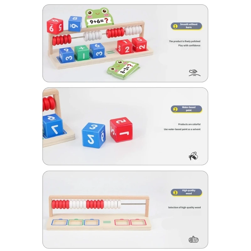 Boulier en bois coloré, jouet éducatif pour enfants 3 ans pour apprendre les concepts mathématiques base en toute