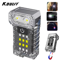 Multifunctional EDC Pocket Led Flashlight Rotating Cap Clip Torches Magnetic Mini Keychain UV Led Torch Light Rechargeable Lamp