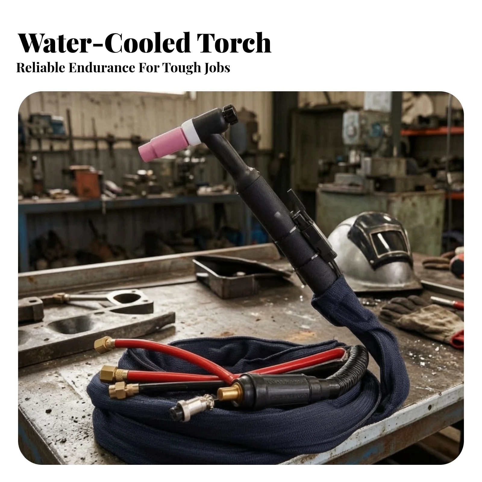TIG Torch with Cable Assembly DKJ50 TIG Torch with Cable Hardware Ergonomic Abrasion Resistant for Welders, Workshop