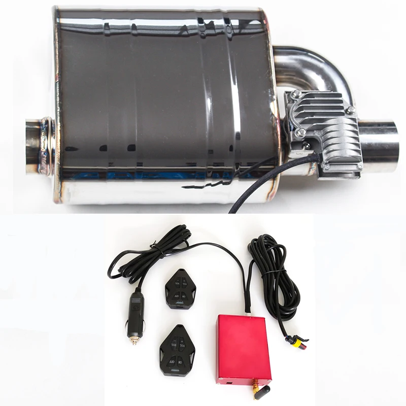 مجموعة كاتم صوت السيارة العالمية مع صمام التحكم في الصوت 12 فولت Pwer التحكم الكهربائي قابل للتعديل تحكم عن بعد النمط الأيسر الأيمن
