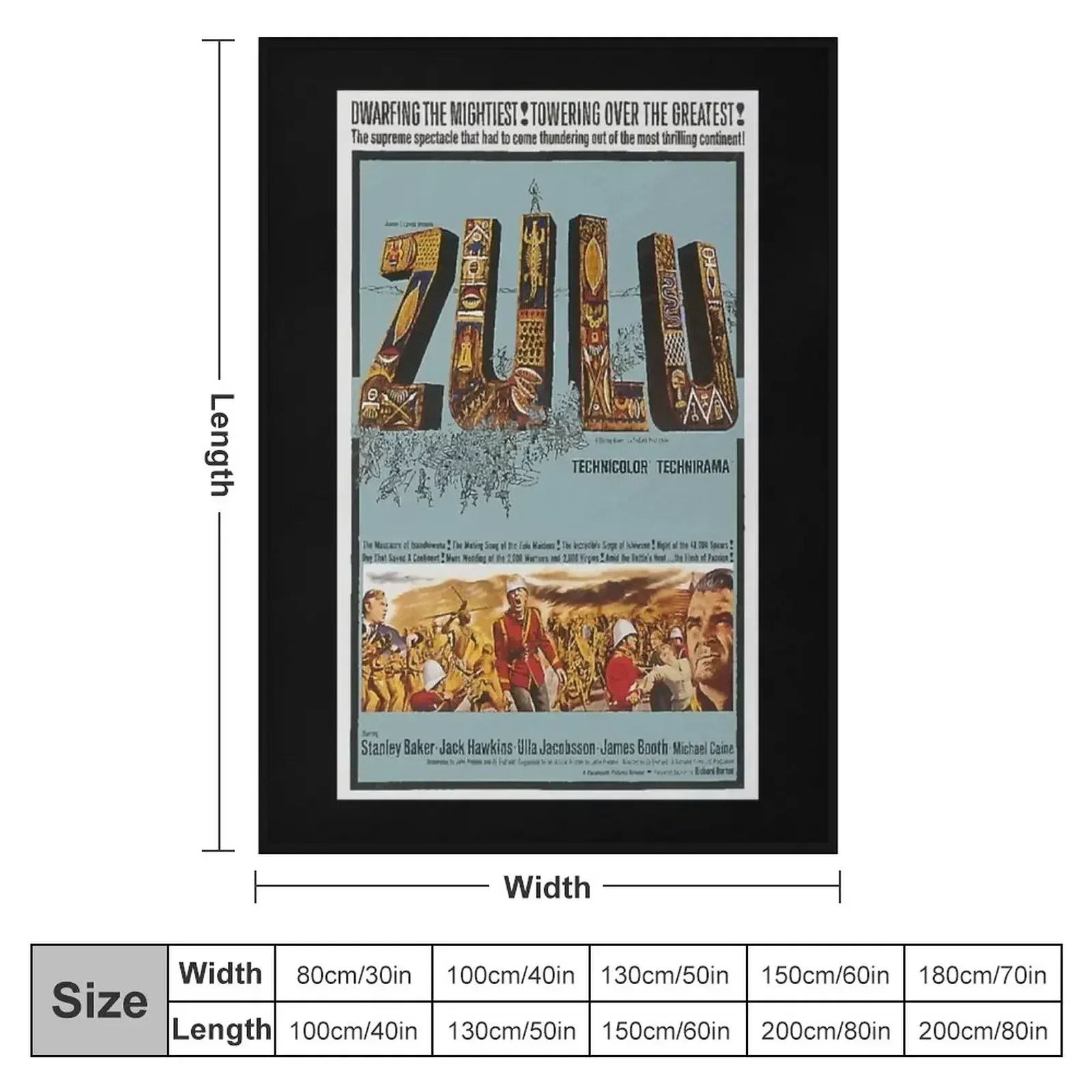 ZULU MOVIE POSTER. Classic Throw Blanket heavy to sleep Quilt Blankets