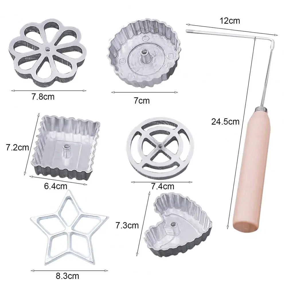 6Pcs Cake Printing Pastry Mold Biscuit Dessert Maker Waffle Model Set Baking Accessories DIY Decorating Cake Baking Accessories