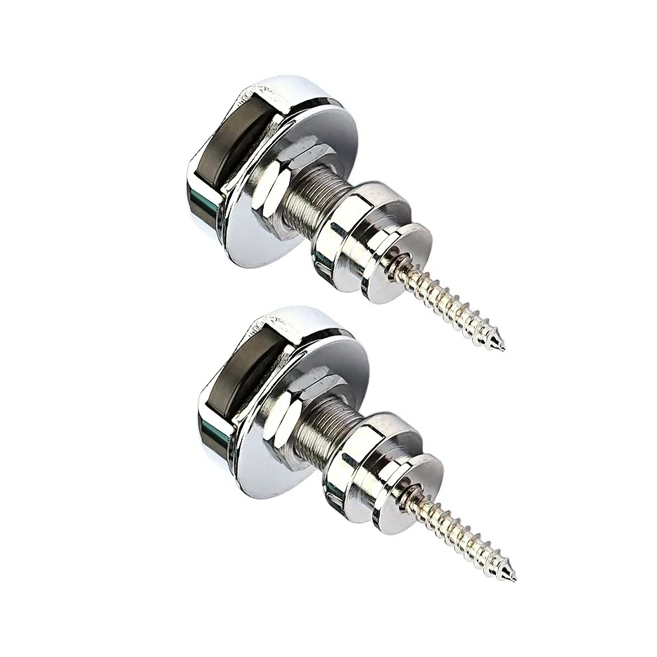 

2 шт. серебряные цинковые замки для гитарных ремней — нескользящие кнопки для электрогитары/бас-гитары, система безопасного крепления