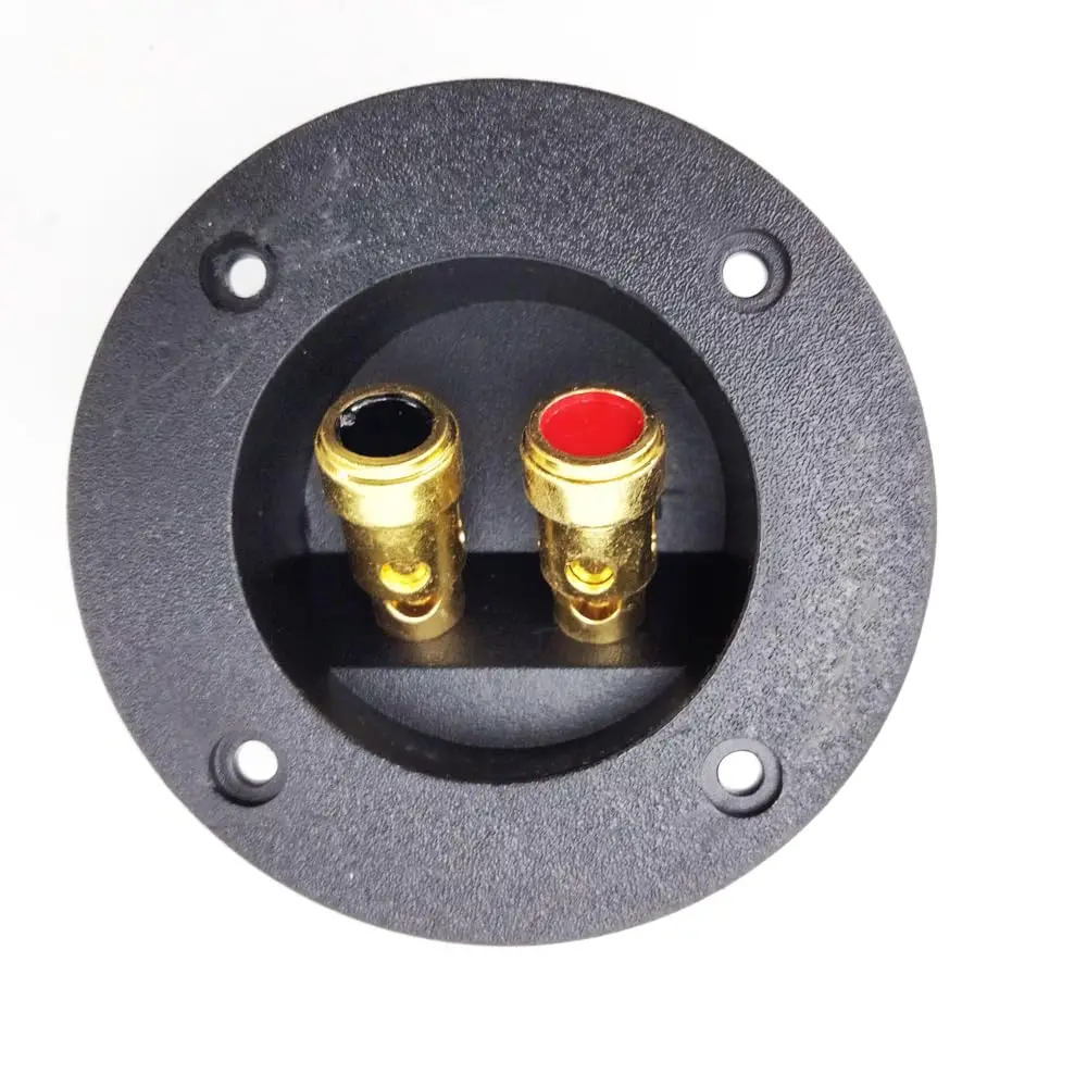2Pcs 3-Inch Round Push Spring Loaded Jacks Double Binding Post Speaker Box DIY