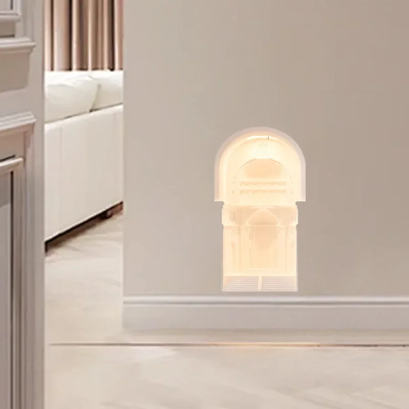 Embedded corner gypsum wall lamp, study desktop ornament, ambient light, indoor induction niche, modern night light