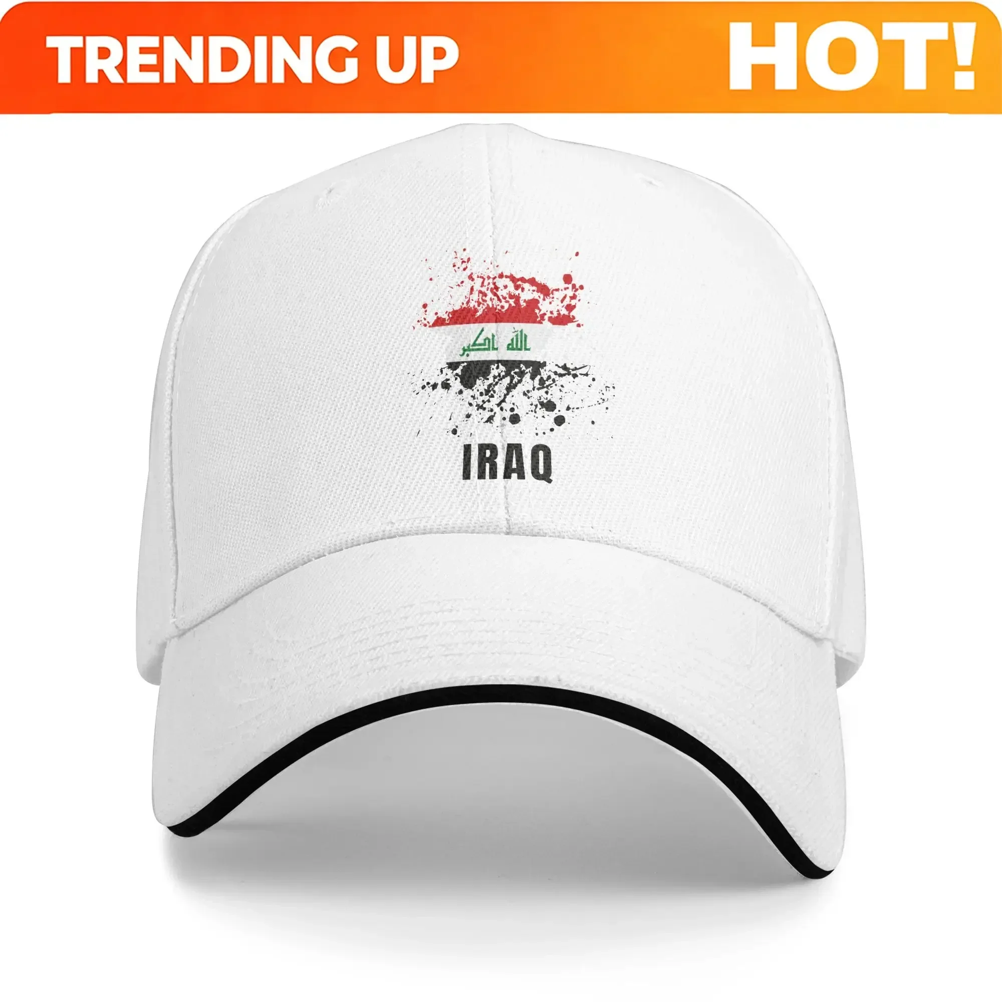Customization Unisex Iraq Watercolors Sport Iraqi Flag Souvenir Outdoor Hat Sun Cap New Baseball Cap Golf Hats