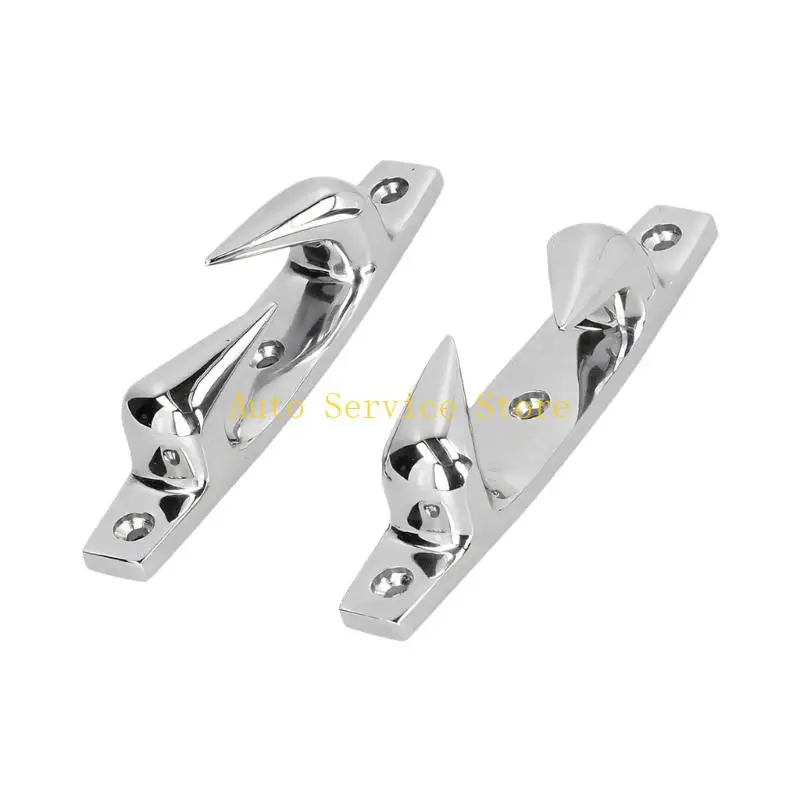 462A Marine Deck Chocks Pair in 316 Stainless Steel with Smooth Rope Guide Channel and Countersunk Mounting Holes Set