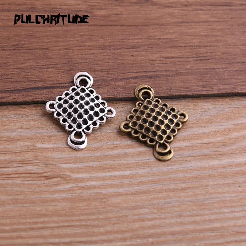 20pcs 19*24mm Two Color  Zinc Alloy Necklace Charm Jewelry DIY Hollow Chinese Knot Connector Pendant Necklace