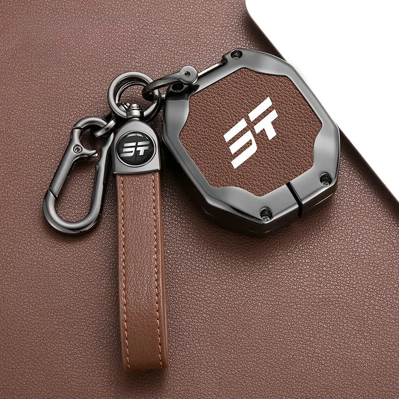 

Car Zinc Alloy Leather Car Key Case Cover for Jetour T2 Protector Keyless Fob Holder Keychain for Chery Jetour Traveller 2023-24