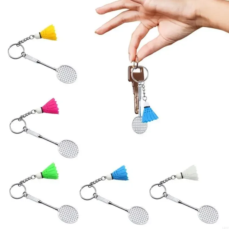 

Mini Badminton Racket Balls Sports Keyring Pendant Keyfob DIY держатель для ключей кольца Carm Carm Cheyring