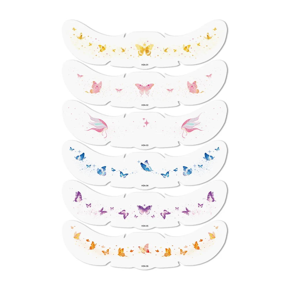 6PCS Cute Butterfly Tattoo Sticker Waterproof Eyes Face Temporary Fake Freckles Tattoos For Women Makeup Dance Music Festivals view 6