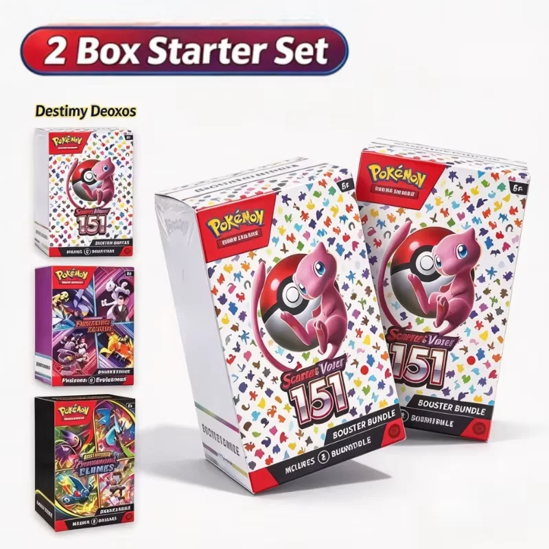 Poke PTCG English Mega Phantasmal Flames Scarlet Violet 151 Booster Bundle Version ME02 Trainer Box Collected Trading Cards