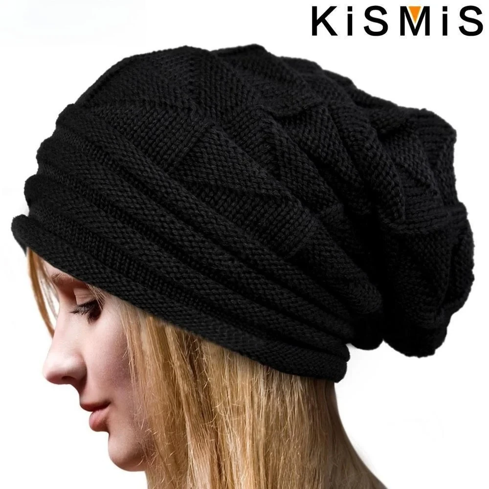 

Женская вязаная шапка, зимняя теплая шерстяная шапка для женщин, повседневные однотонные шапки, модные аксессуары для косплея в стиле аниме