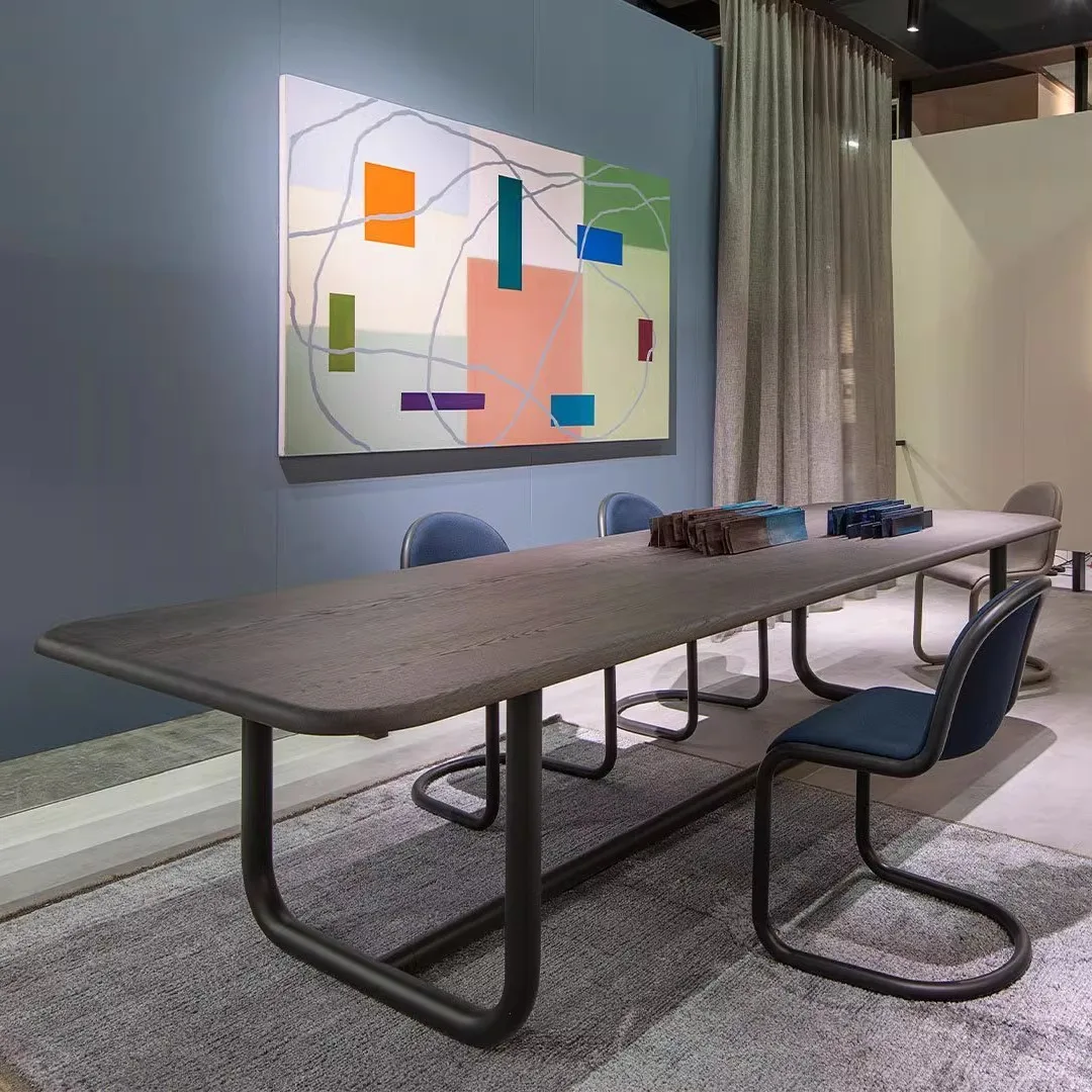 

Nordic solid wood conference table long table simple modern dining table desk
