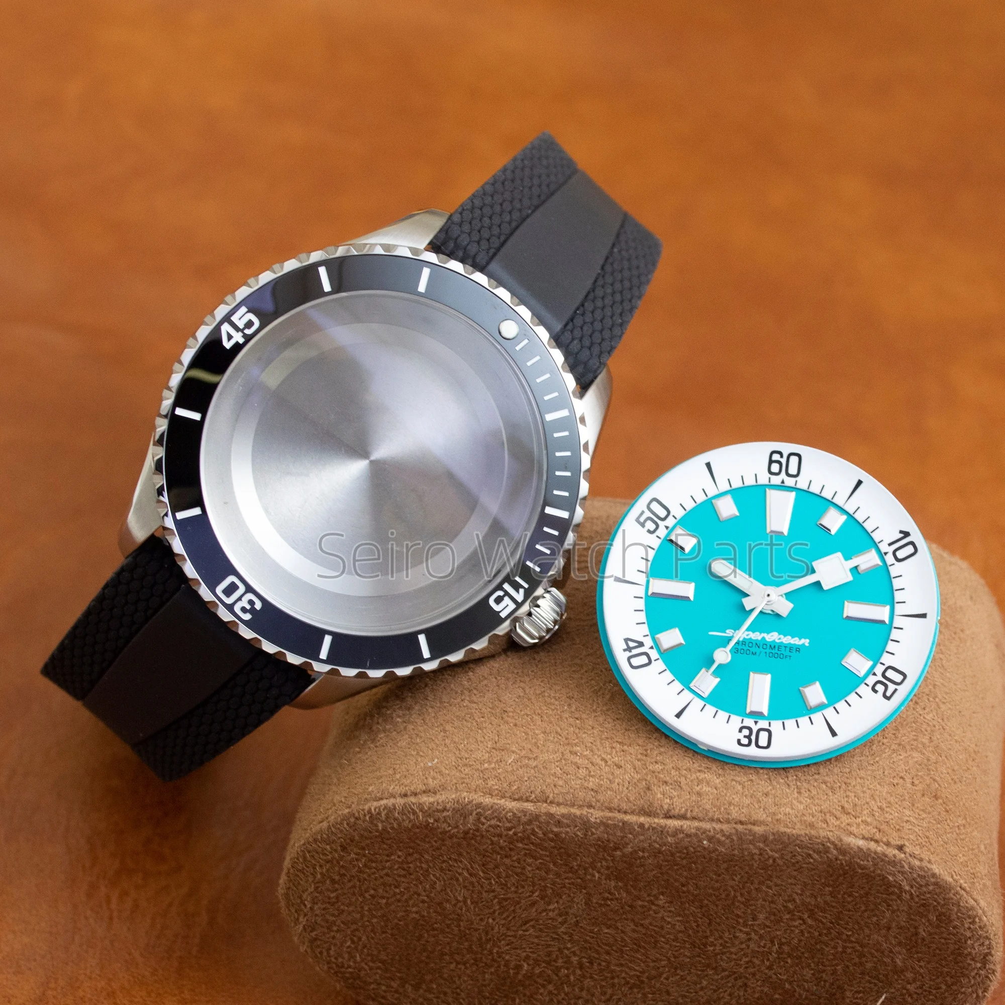 

NH35 Case Dial Hands Rubber Strap 200m Dive Watch Men Stainless Steel Sapphire Glass Crystal for SUPEROCEAN NH35 NH36 Movement