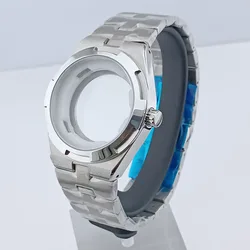 41mm silver steel Watch part for Men watches fit 8215 Watch case accessories Steel strap sapphire glass fit 33mm dial