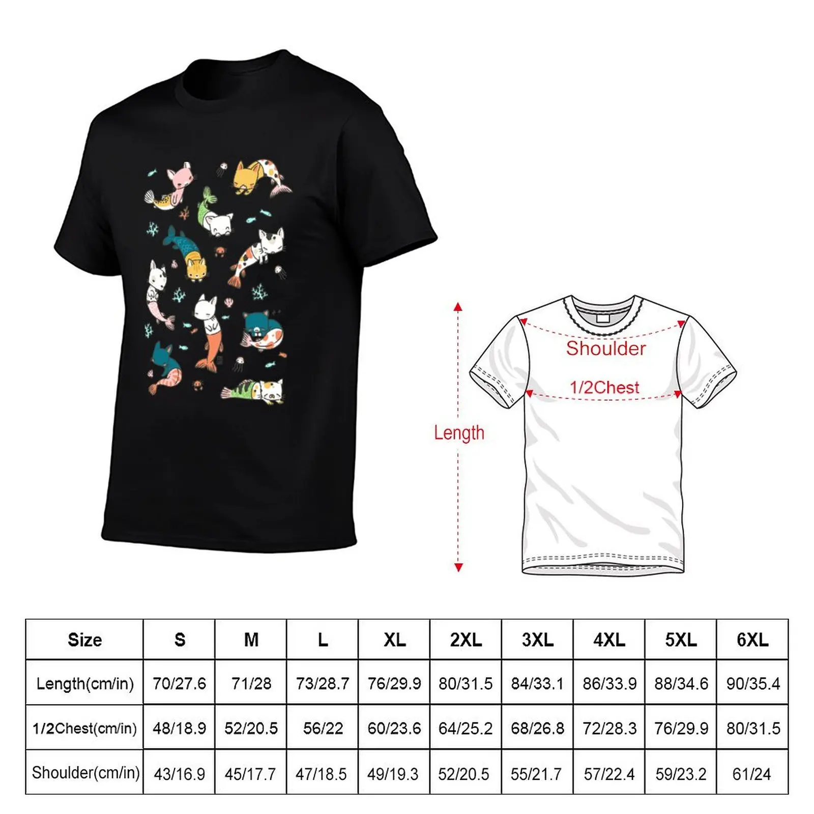Meowmaids Teal T-Shirt sweat kawaii clothes men t shirts