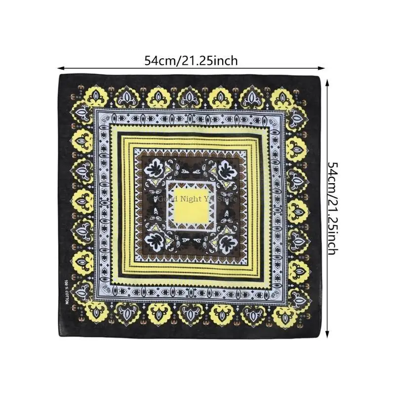 Multifunctional Breathable Headscarf Print Pattern Square Breathable Head Scarf Trendy Youth Accessory