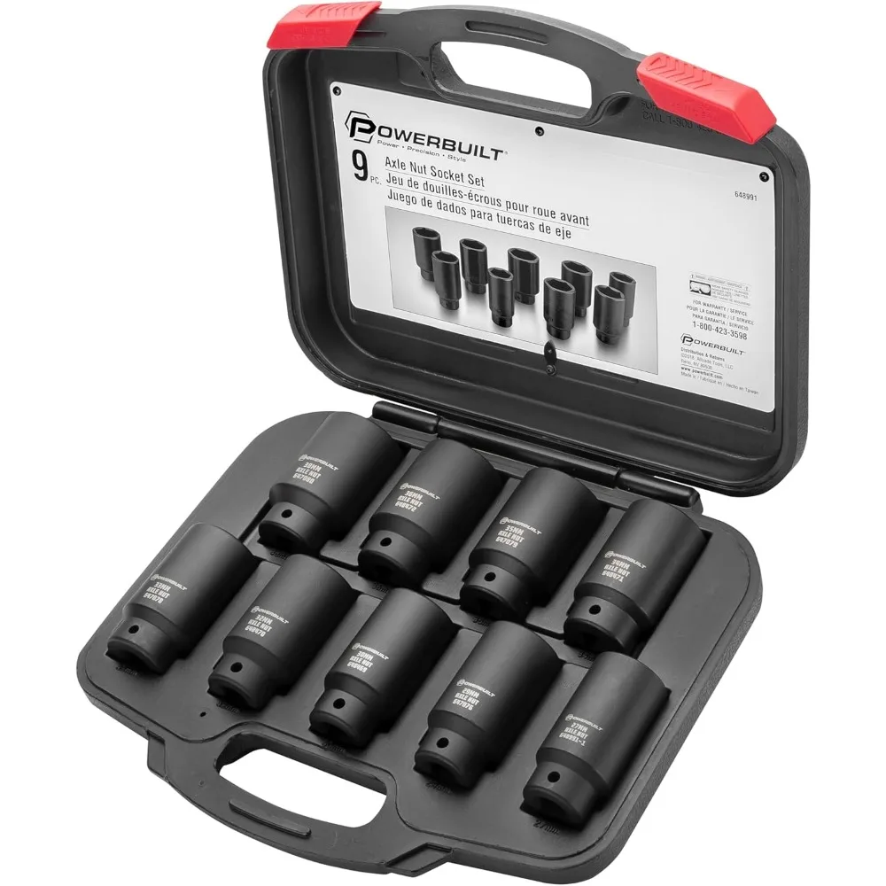 

Best Selling 9 Piece Deluxe Axle Nut Socket Set, Tools for Removing Front Wheel Axle Nuts, Foreign Vehicles - 648991