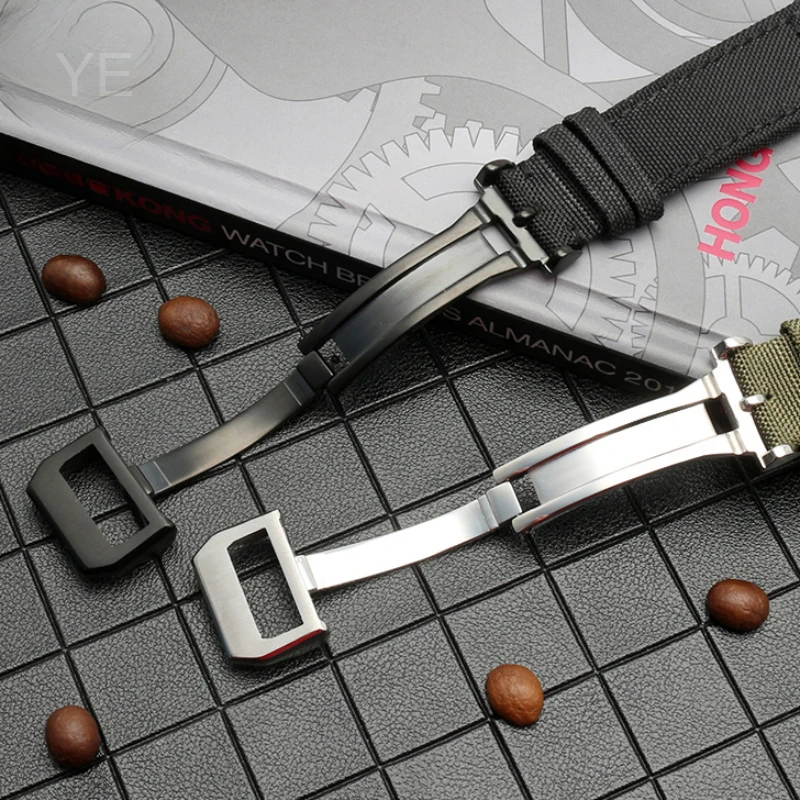 IWC 포르투갈어 Portofino Le Petit Prince 시리즈 솔리드 스틸 버클 통기성 땀 방지 나일론 캔버스 시계 스트랩 20 21 22mm