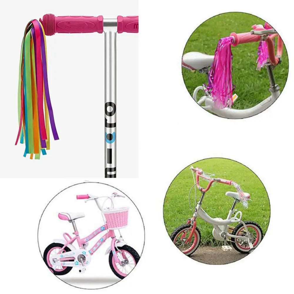2pcs Colorful Kids Girls Boys Outdoor Scooter Parts Bike Bicycle Decoration Streamers Tassel Tricycle Handlebar Tassels