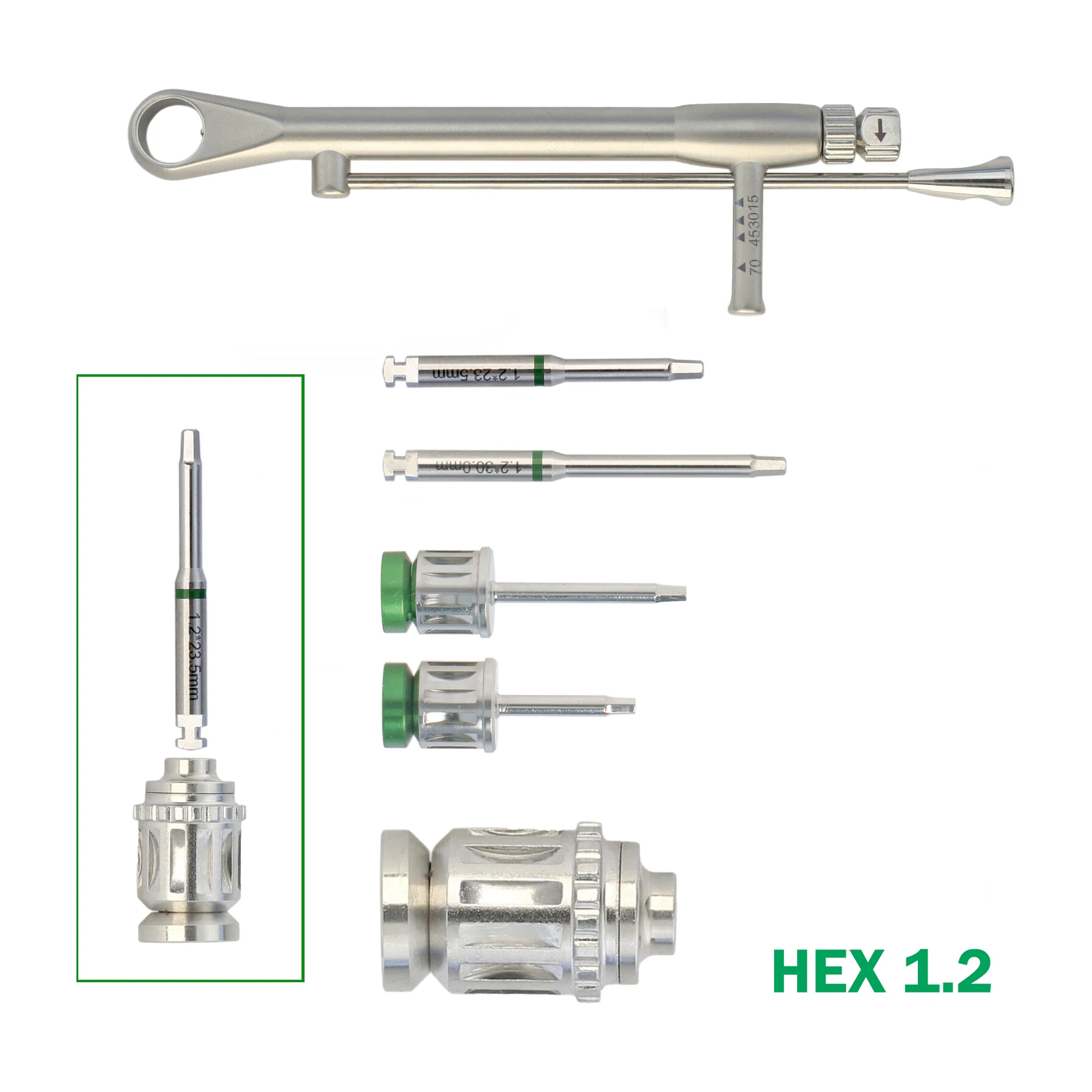 

Dental Implant Osstem Hex 1.2 Screwdriver Long & Short Kit Torque Wrench Adapter Hand Latch Drivers