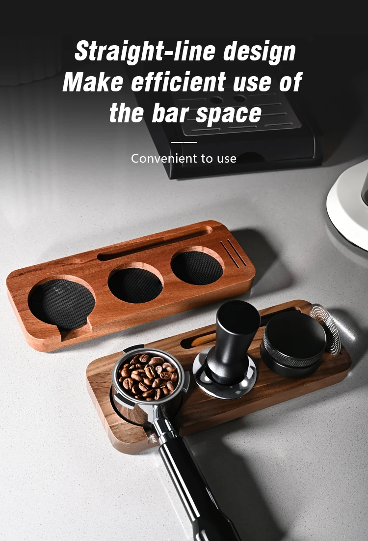 Kaffee-Tamper-Matte Ständer Siebträgerhalter Sapelert Basisgestell aus Walnussholz für 51MM 54MM 58MM Espresso-Zubehör Barista – Detail 6