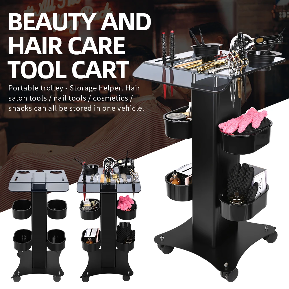 Salon Rolling Cart Tray Dryer Holder Stable Hairdressing Cart Tool Hair Extension Tool Tray Cart for Barber Home
