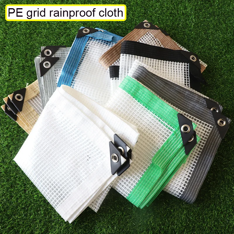 

Thick Style PE Grid Rainproof Cloth Outdoor Waterproof Canopy Garden Flower Balcony Courtyard Transparent Tarpaulin