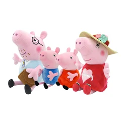 4Pcs/Set Peppa Pig Plush Toys George Pig Super Cool Mom Dad Family Plush Doll Holiday Party Decoration Child Xmas Gifts Toys