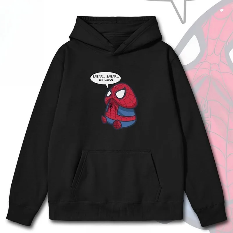 

Marvel hero Spider Man image creation parody design hooded sweatshirt for men and women trendy version cotton