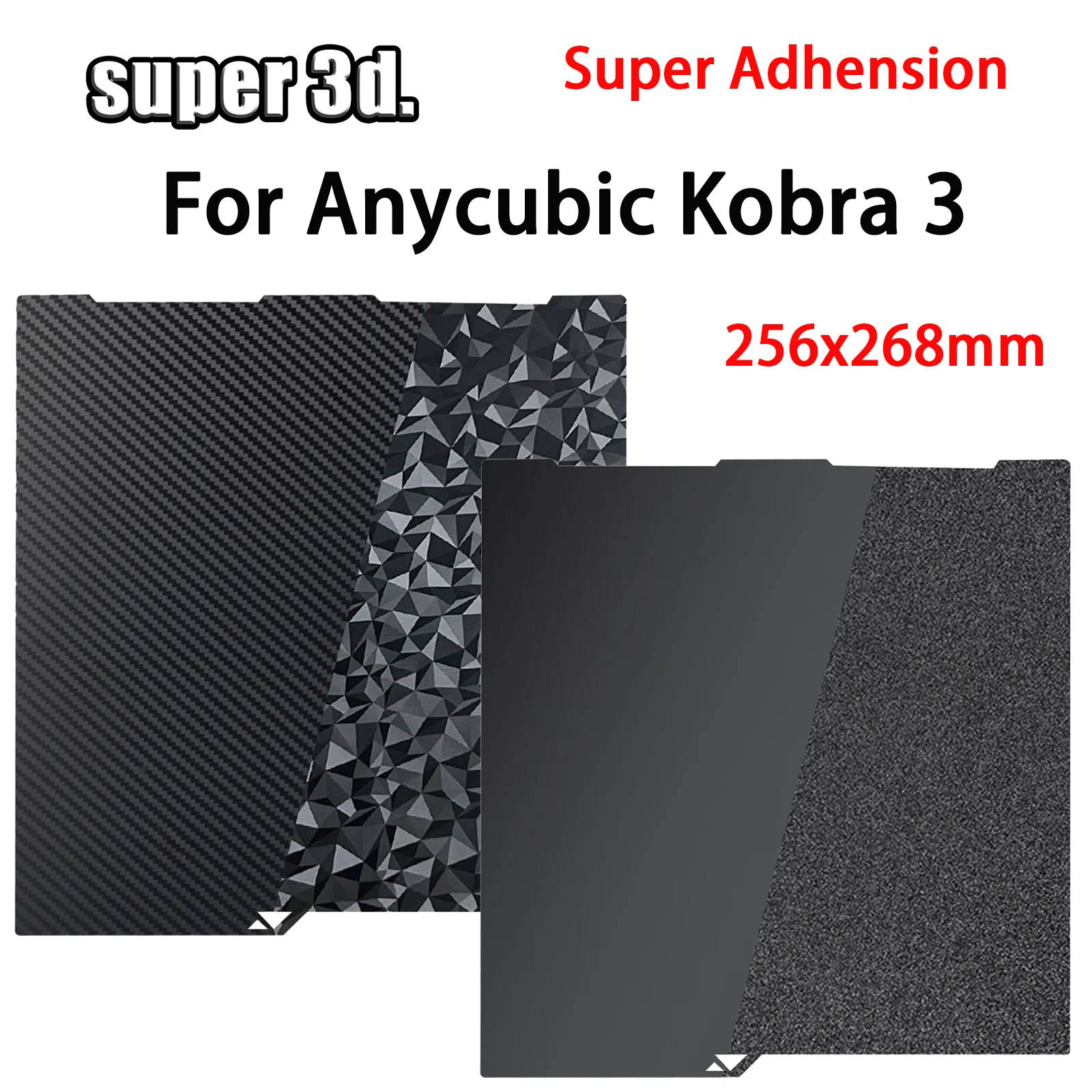 

PEO PET PEI Bed For Anycubic kobra 3 Build Plate 256x268 Spring Steel Sheet For Anycubic Kobra 3 V3 Combo/Kobra 3 V2 Build Plate