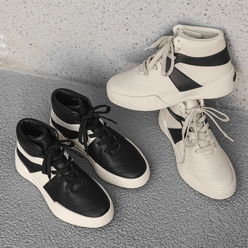 รองเท้าผ้าใบแฟชั่นสีขาวทรงหุ้ม - Men Shoes White Colour บทวิจารณ์และราคา