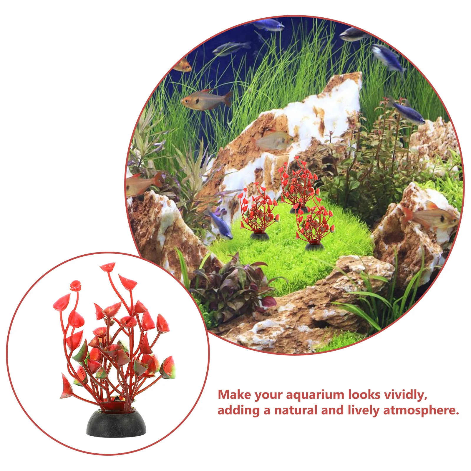 

20Pcs Safe Premium Plastic Aquarium Plants for Fish Tank Reptile Cage Easy Maintain Good Hide Plastic Aquarium Plants