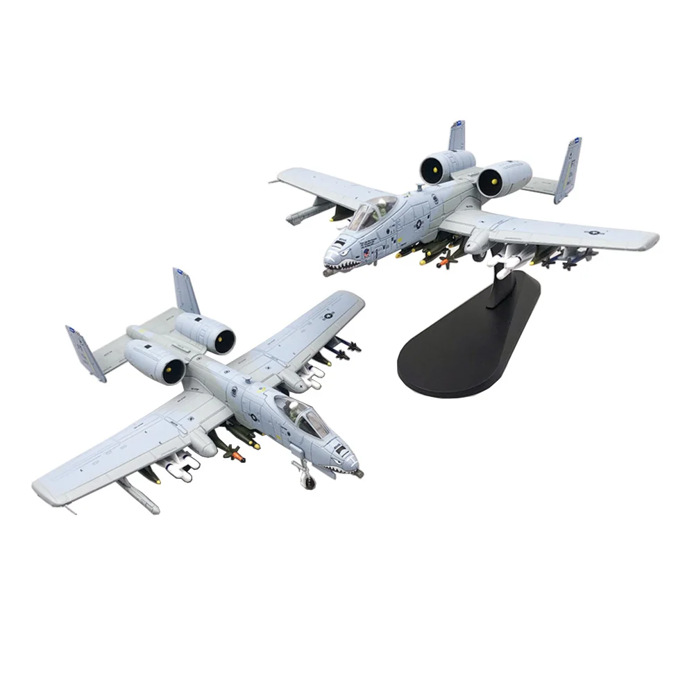 1/100 Scale US A-10 A10 Thunderbolt II Warthog Hog Attack Plane Fighter Diecast Metal Aircraft Model Children Boy Toy Gift